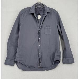 Frank & Eileen Gray Denim Cotton Collared Long Sleeve Button Eileen Top Sz S